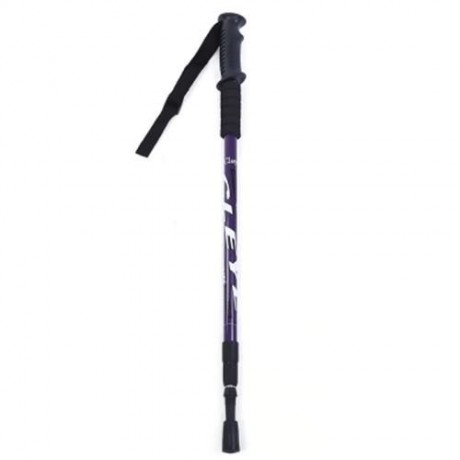 CLEYE 3 JOINT ANTI-SHOCK TREKKING STRAIGHT SHANK ALPENSTOCK (PURPLE)