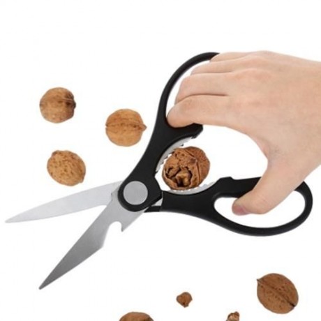 MULTI-PURPOSE STAINLESS STEEL SCISSOR KITCHEN ACCESSORY (BLACK)