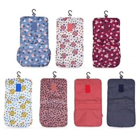 H-DWISS LARGE CAPACITY FLORAL PRINT MAKEUP STORAGE TOILET BAG (YELLOW)