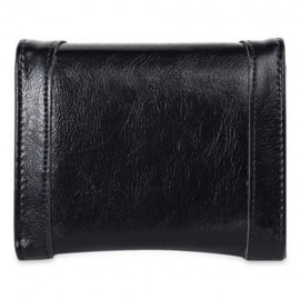 GUAPABIEN CASUAL DAISY PATTERN EMBELLISHMENT BUCKLE DESIGN LADIES CARD HOLDER WALLET (BLAC