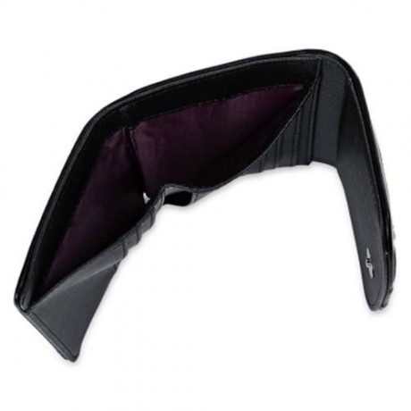 GUAPABIEN CASUAL DAISY PATTERN EMBELLISHMENT BUCKLE DESIGN LADIES CARD HOLDER WALLET (BLAC