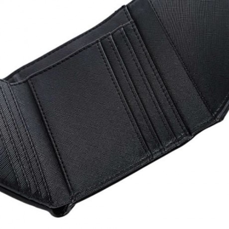 GUAPABIEN CASUAL DAISY PATTERN EMBELLISHMENT BUCKLE DESIGN LADIES CARD HOLDER WALLET (BLAC