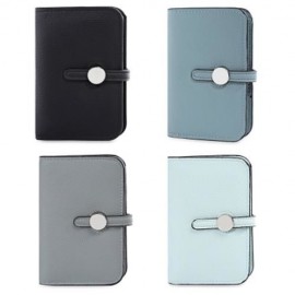 GUAPABIEN CASUAL PURE COLOR HASP ZIPPER DESIGN CARD HOLDER LADIES MINI WALLET (BLUE)