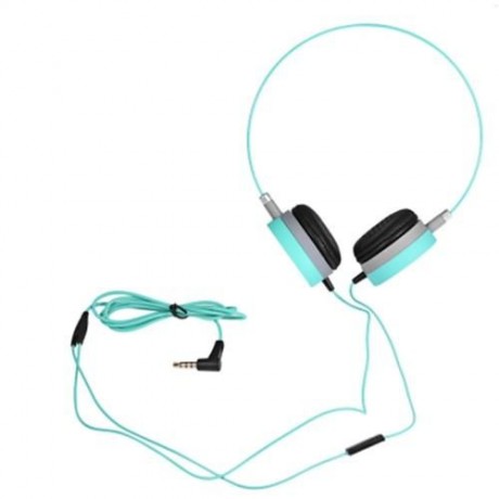HOCO W3 COLORFUL STEREO WIRED 3.5MM HEADSET HEADPHONES (BLUE)