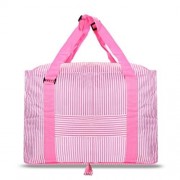 LARGE CAPACITY STRIPE STYLE STORAGE FOLDED TRAVEL BAG (PINK)