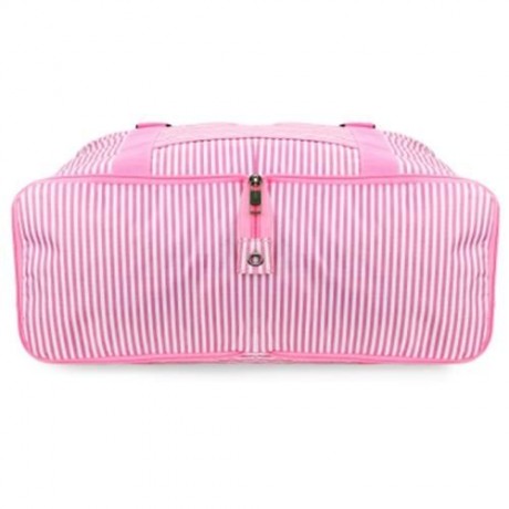 LARGE CAPACITY STRIPE STYLE STORAGE FOLDED TRAVEL BAG (PINK)