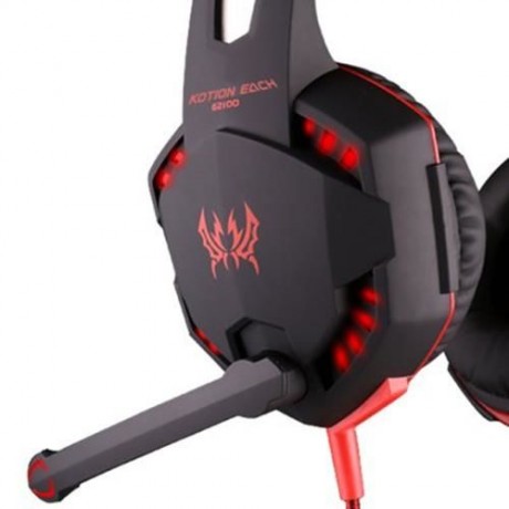 EACH G2100 GAMING HEADSET WITH VIBRATION FUNCTION HIDDEN MIC FOR COMPUTERS GAME (RED)