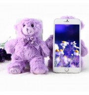 PC MATERIAL ROTATABLE LAVENDER BEAR BACK COVER CASE FOR IPHONE 6 PLUS - 5.5 INCHES (WHITE)