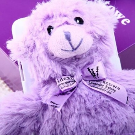 PC MATERIAL ROTATABLE LAVENDER BEAR BACK COVER CASE FOR IPHONE 6 PLUS - 5.5 INCHES (WHITE)