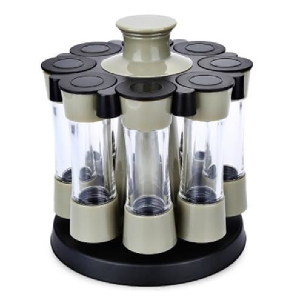 8PCS PLASTIC ROTARY SAUCE SPICE SEASONING BOTTLE BOX (COLORMIX)