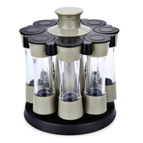 8PCS PLASTIC ROTARY SAUCE SPICE SEASONING BOTTLE BOX (COLORMIX)