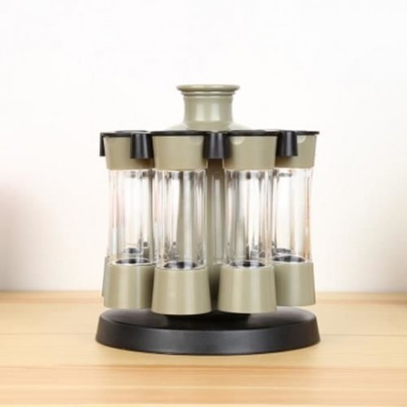 8PCS PLASTIC ROTARY SAUCE SPICE SEASONING BOTTLE BOX (COLORMIX)