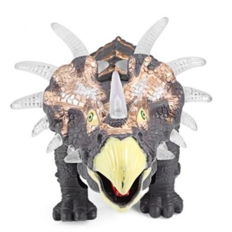 RONGKAI KIDS SIMULATION TRICERATOPS MODEL WITH LIGHT MUSIC (DEEP GRAY)