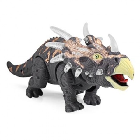 RONGKAI KIDS SIMULATION TRICERATOPS MODEL WITH LIGHT MUSIC (DEEP GRAY)