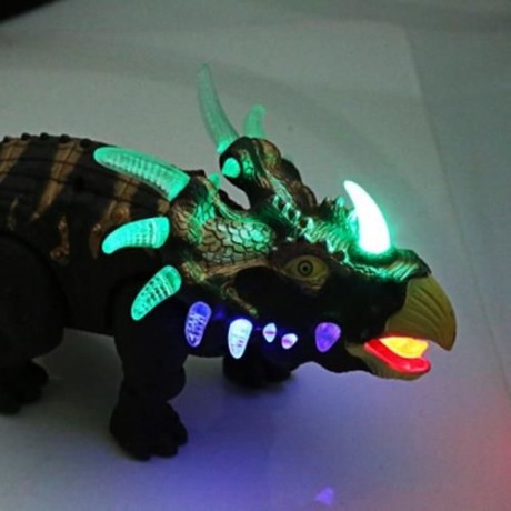 RONGKAI KIDS SIMULATION TRICERATOPS MODEL WITH LIGHT MUSIC (DEEP GRAY)