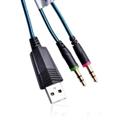 EACH G2000 GAMING HEADSET WITH HIDDEN MIC FOR COMPUTERS GAME (BLUE)