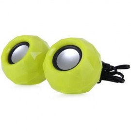 POPUPINE M01 2PCS USB POWERED LED SHINING SPEAKER FOR MOBILE PHONE PC (YELLOW)