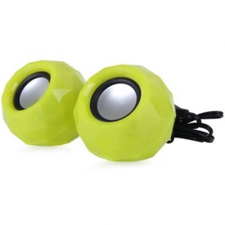 POPUPINE M01 2PCS USB POWERED LED SHINING SPEAKER FOR MOBILE PHONE PC (YELLOW)
