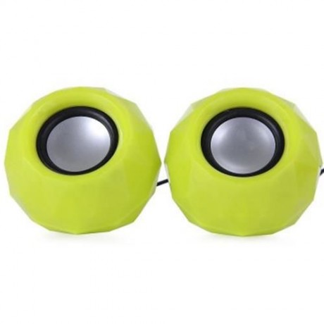 POPUPINE M01 2PCS USB POWERED LED SHINING SPEAKER FOR MOBILE PHONE PC (YELLOW)