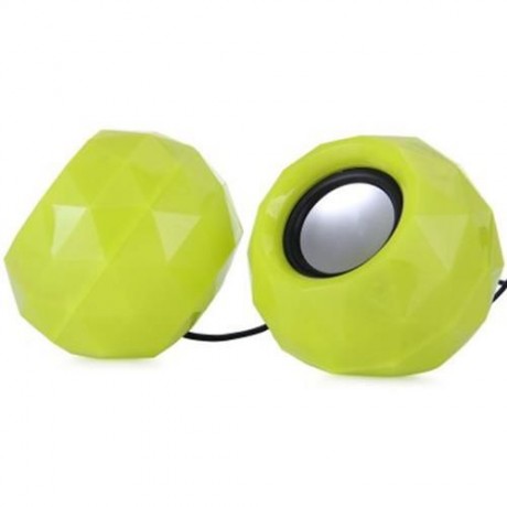 POPUPINE M01 2PCS USB POWERED LED SHINING SPEAKER FOR MOBILE PHONE PC (YELLOW)