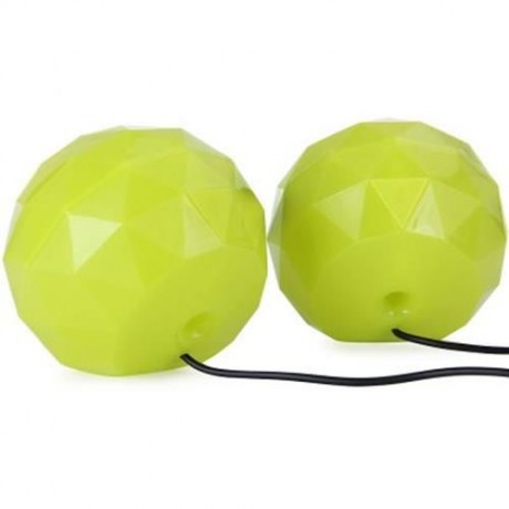 POPUPINE M01 2PCS USB POWERED LED SHINING SPEAKER FOR MOBILE PHONE PC (YELLOW)