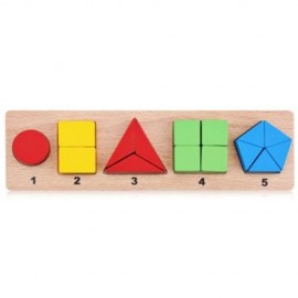 MUWANZI KIDS 3D WOODEN BUILDING BLOCK GEOMETRY MATCH TOY (COLORMIX)