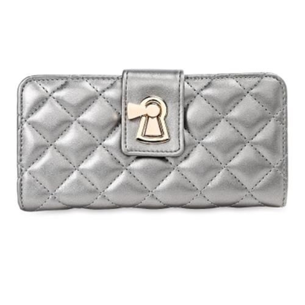 STYLISH RHOMBUS PATTERN TASSEL DECORATION LADIES CARD HOLDER BUCKLE WALLET (CHAMPAGNE)