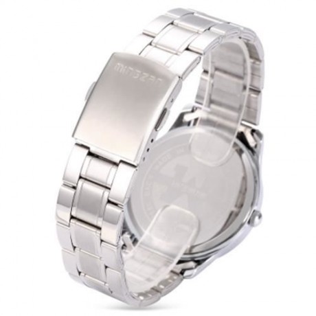 MINGZAN M - 921 MALE QUARTZ STAINLESS STEEL BAND WATCH (STEEL BAND WHITE DIAL)