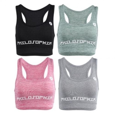 WOMEN FULL COVERAGE RACERBACK SPORT YOGA RUNNING BRA (GRAY)