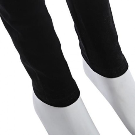 WOMEN SPORTS YOGA FITNESS RUNNING ELASTIC TIGHTS SLIM PANTS (BLACK AND ORANGE)