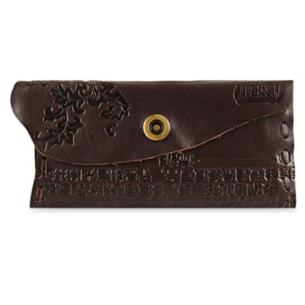 CHINESE CHARACTERS DESIGN UNISEX SNAP FASTENER WALLET (COFFEE)