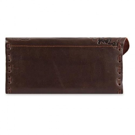 CHINESE CHARACTERS DESIGN UNISEX SNAP FASTENER WALLET (COFFEE)