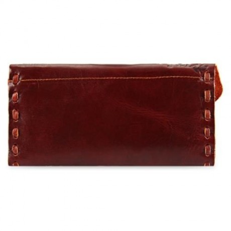 CHINESE CHARACTERS DESIGN UNISEX SNAP FASTENER WALLET (DARK AUBURN)