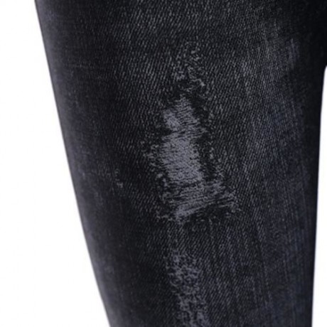CASUAL HIGH WAIST RIPPED SKINNY WOMEN JEANS (BLACK)