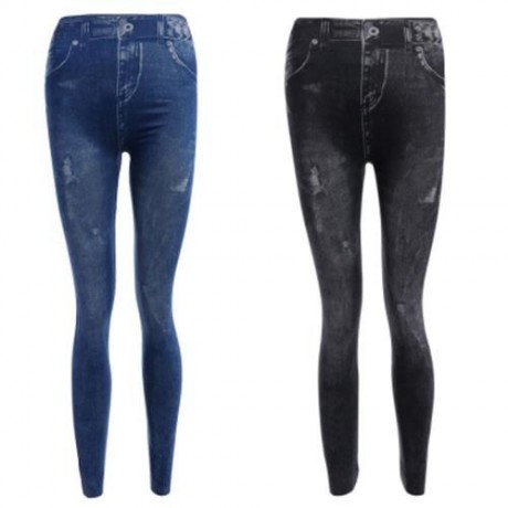 CASUAL HIGH WAIST RIPPED SKINNY WOMEN JEANS (BLACK)