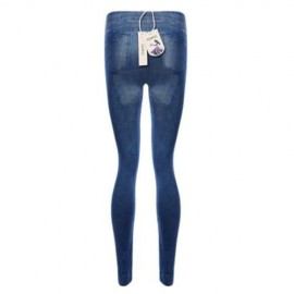 STYLISH MID WAIST PATCHED SKINNY WOMEN JEANS (BLUE)