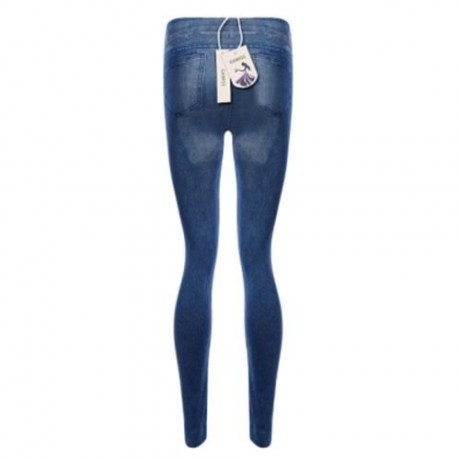 STYLISH MID WAIST PATCHED SKINNY WOMEN JEANS (BLUE)