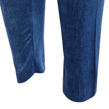 STYLISH MID WAIST PATCHED SKINNY WOMEN JEANS (BLUE)