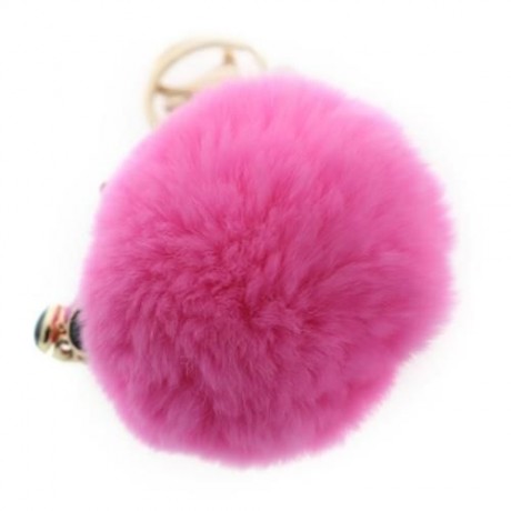 FASHION ALLOY DIAMOND CUTE RABBIT PLUSH KEYCHAIN