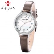 JULIUS JA - 930 FEMALE QUARTZ MOVT ARTIFICIAL GEM WRISTWATCH (GRAY)