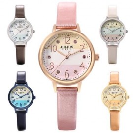 JULIUS JA - 930 FEMALE QUARTZ MOVT ARTIFICIAL GEM WRISTWATCH (GRAY)