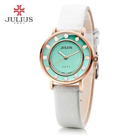 JULIUS JA - 927 WOMEN FLOWING BEAD DIAL QUARTZ WATCH (WHITE)