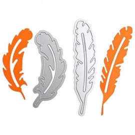 2PCS METAL FEATHERS DIY CUTTING DIES STENCIL SCRAPBOOK ALBUM PAPER CARD EMBOSSING CRAFT (S