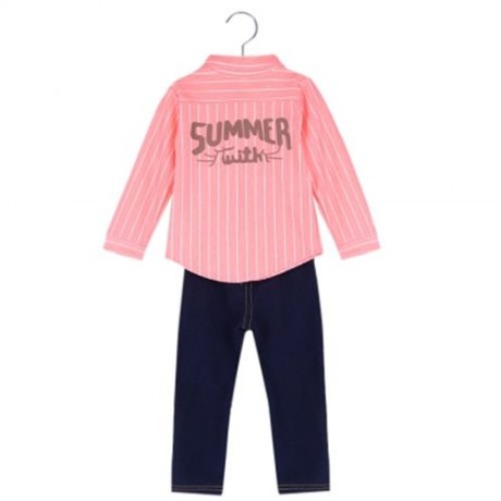 YUEYUEMAO CASUAL BOWTIE COLLAR STRIPE TWINSET FOR BABY BOYS (PINK)