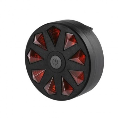 BICYCLE REAR LIGHT 9 DIAMOND TAILLIGHT LED FLASH LAMP (DEEP RED)