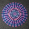 TRIBAL BIKINI BOHO SWIMWEAR ARAB PRINT CHIFFON ROUND BEACH DECOR THROW SCARF (CADETBLUE)