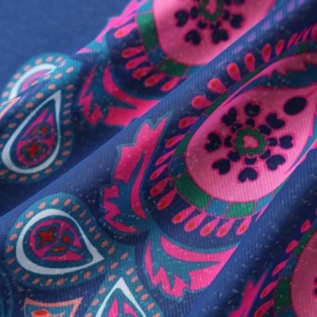 TRIBAL BIKINI BOHO SWIMWEAR ARAB PRINT CHIFFON ROUND BEACH DECOR THROW SCARF (CADETBLUE)