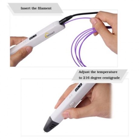 ILIFESMART 3D PRINTING PEN WITH OLED DISPLAY FOR DRAWING (WHITE)