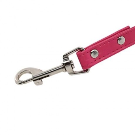 ADJUSTABLE NO-PULL BONE STUD DESIGN PET DOG HARNESS LEASH SET (PINK)
