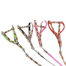 CASUAL ADJUSTABLE NYLON PET DOGS AND CATS HARNESS LEASH (GREEN)